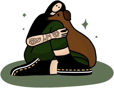 Girl hugging a dog